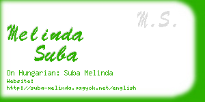 melinda suba business card